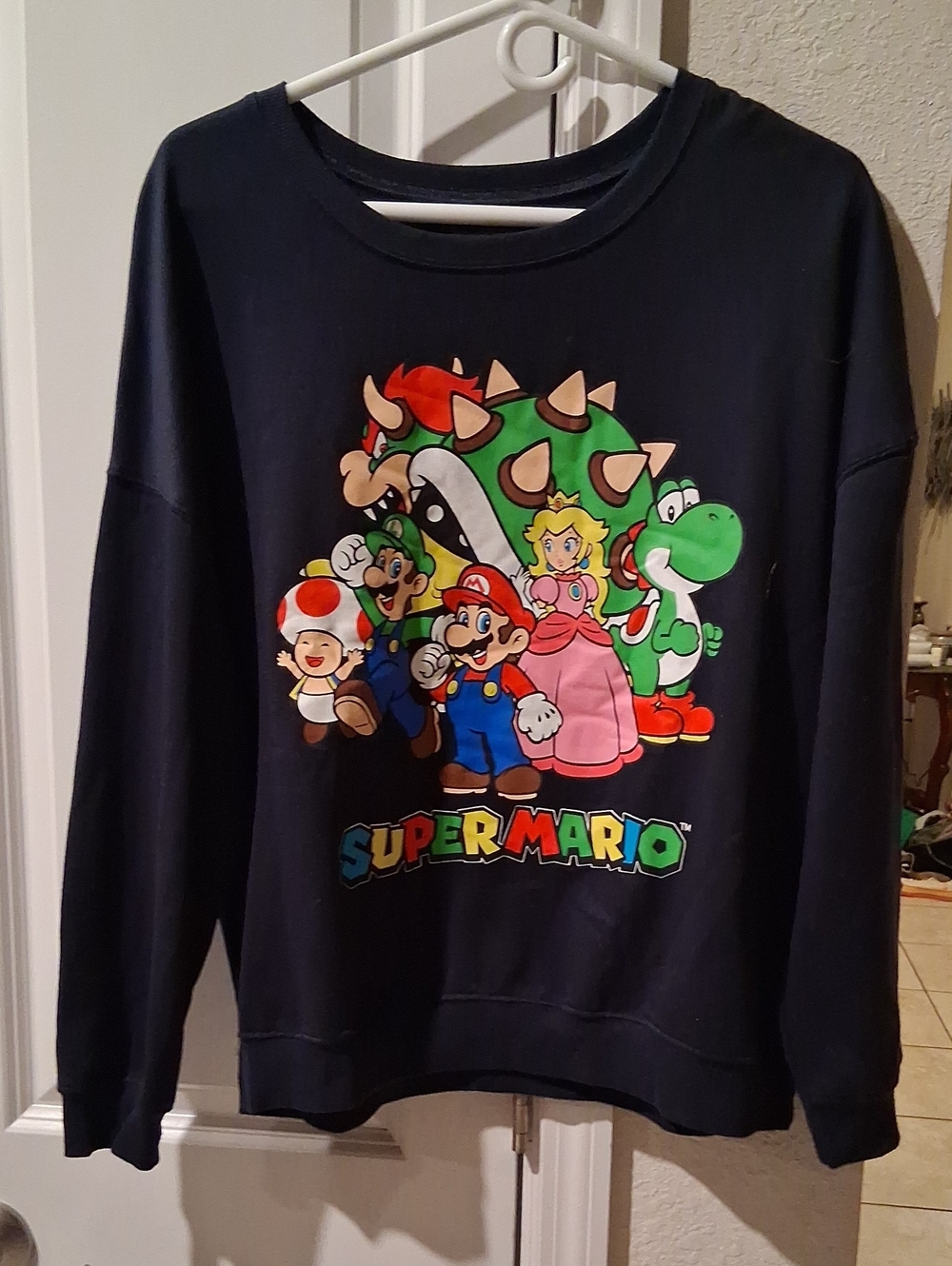 Black Super Mario Graphic Crewneck Sweater